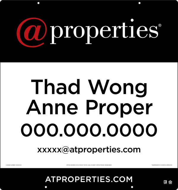 Agent Hanging Sign Panel, 32"H X 30"W, 3mm Aluminum Composite