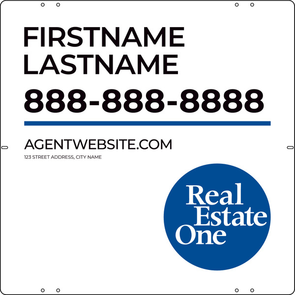 Agent Name Sign Panel, 24"H X 24"W, 3mm Aluminum Composite