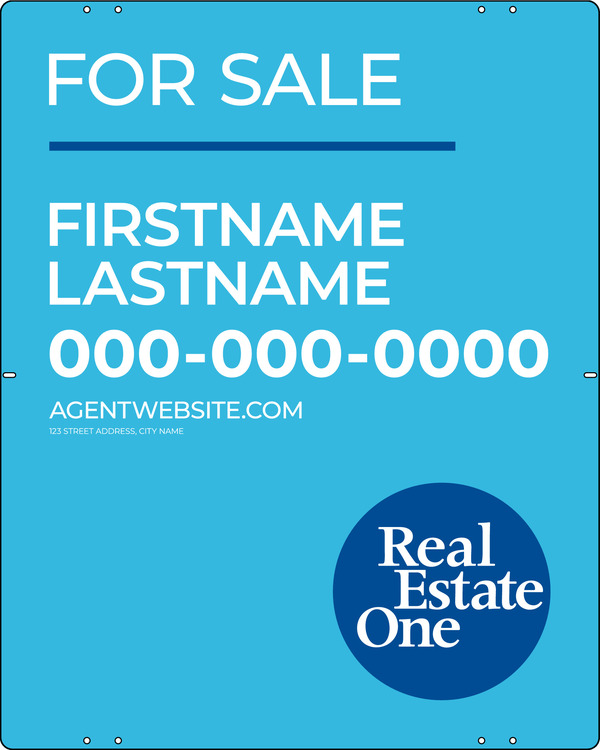 Agent Name Sign Panel, 30"H X 24"W, 3mm Aluminum Composite
