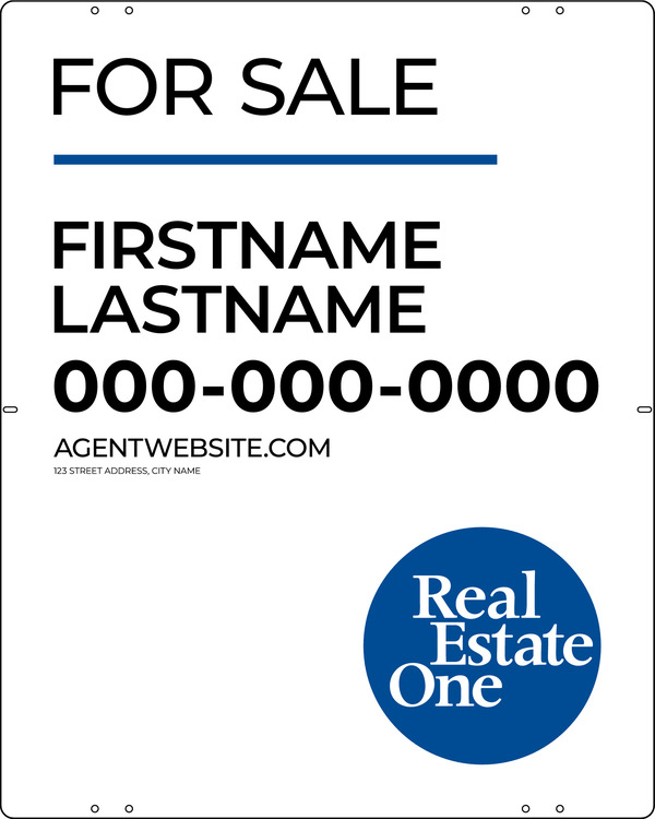 Reflective Agent Name Sign Panel, 30"H X 24"W, .040 Aluminum