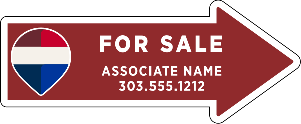 Directional Arrow Shape For Salle Associate Name Sign Panel, 9.5"H X 23"W