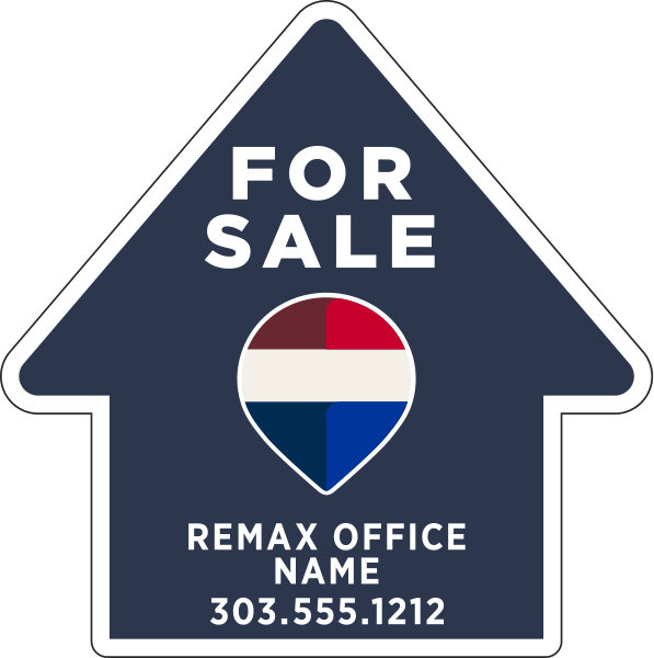 Directioanl  For Sale W/ Office Name Sf Arrow Shape Sign Panel, 19.5"H X 19.375"W