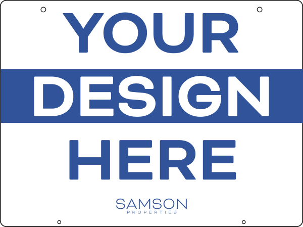 Samson Properties Hanging Your Design Here Sign Panel, 18"h x 24"w, 3mm aluminum composite