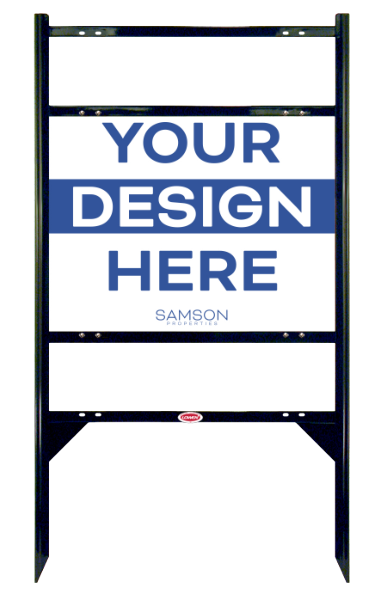 Samson Properties Angle Iron Frame w/ 2 Rider Inserts and Sign Panel Unit, 18"h x 24"w, Steel