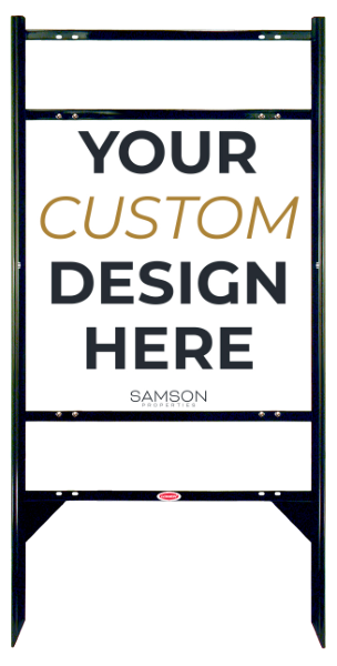 Samson Properties Angle Iron Frame w/ 2 Rider Inserts and Sign Panel Unit, 24"h x 24"w, Alum Comp