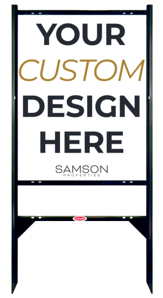 Samson Properties Angle Iron Frame w/ 1 Rider Inserts and Sign Panel Unit, 30"h x 24"w, Steel