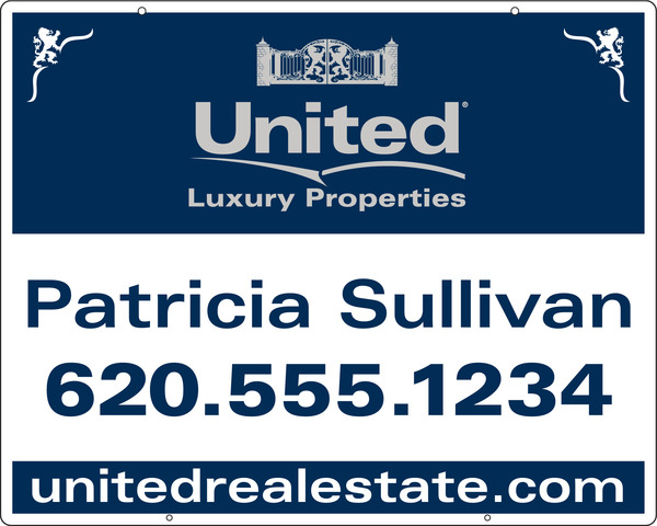 Real Estate Luxury Homes Hanging Sign Panel, 24GA Steel 24"H X 30"W