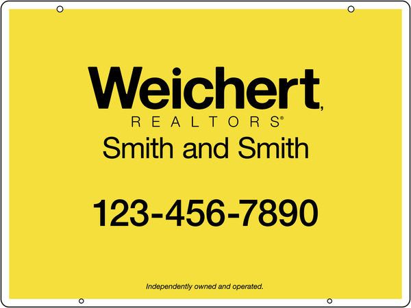 Real Estate Hanging Sign Panel With Grommets,.150 Polyethylene 18"H X 24"W