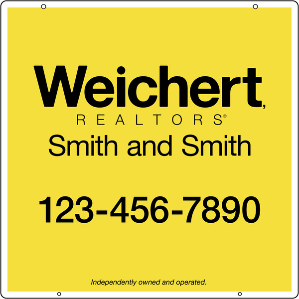 Real Estate Hanging Sign Panel With Grommets, .150 Polyethylene 24"H X 24"W