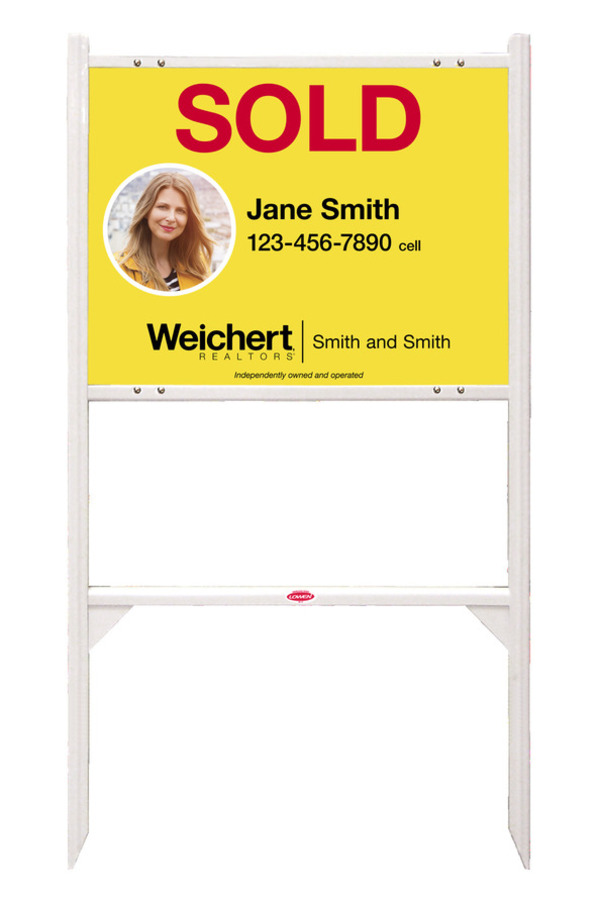 Angle Iron Frame And Agent Photo Sign Panel Unit, 18"H X 24"W, Steel