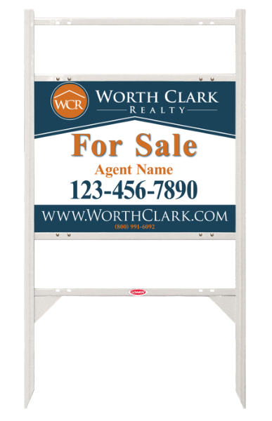 Angle Iron Frame W/ 2 Rider Inserts And Agent Sign Panel Unit, 18"H X 24"W, Steel