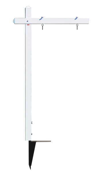 Aluminum Sign Post with ground anchor, 18h x 24w - White