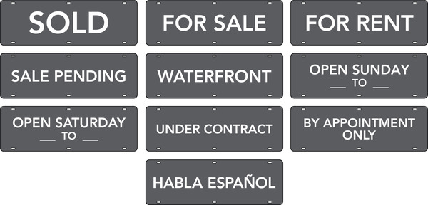 Waterfront Collection message sign rider, 24 GA steel 6h x 18w