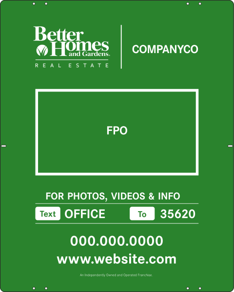 For Photos & Info w Logo Sign Panel, 30h x 24w, Steel