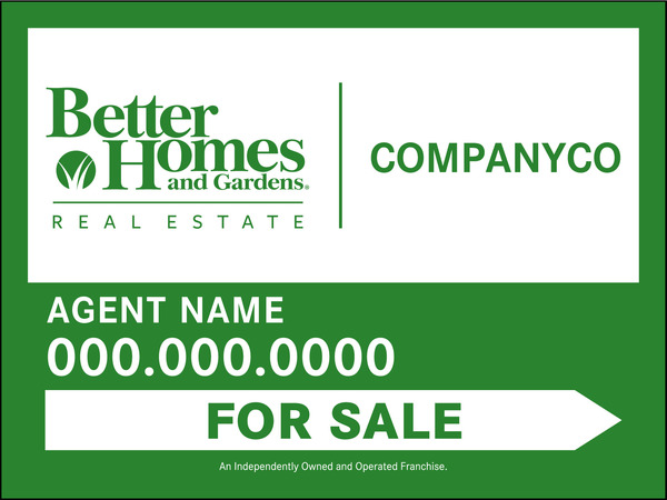 For Sale Agent Sign Panel, 4mm corrugated plastic 18h x 24w