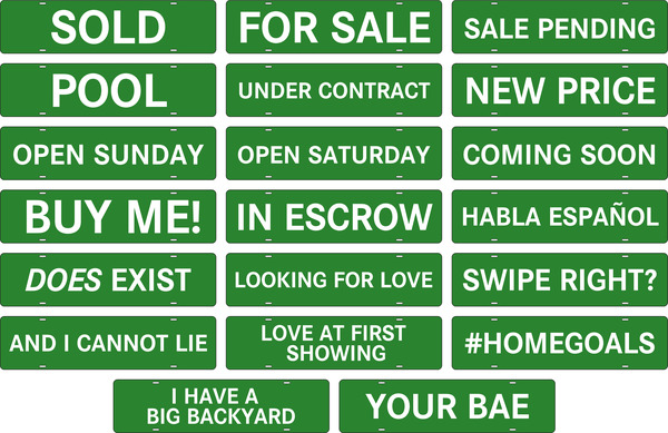 Message Sign Rider, 24 GA Steel 6h x 24w