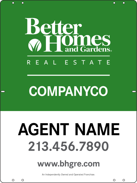 Agent Name Sign Panel, 24h x 18w, Steel