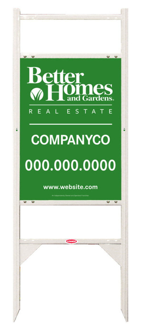 angle iron frame and sign panel unit with two rider inserts, 24 GA steel 24h x 18w