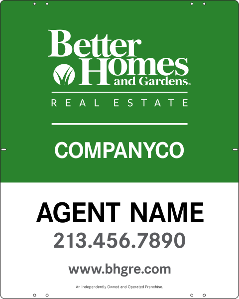 Agent Name Sign Panel, 30h x 24w, Steel