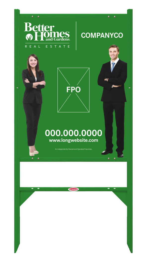 Angle Iron Frame and Sign Panel Unit, 30h x 24w, Green