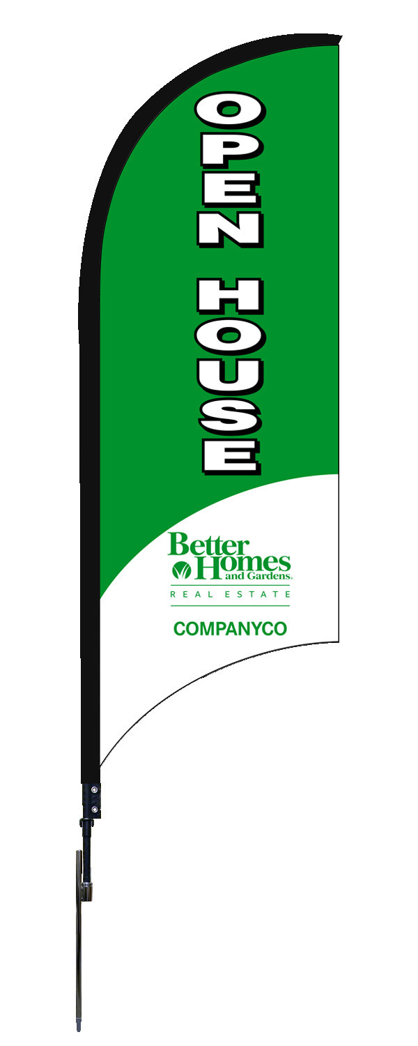 Open House w Company Name Feather Flag Unit, 9-Foot