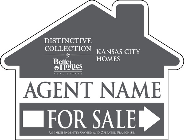 Directional AGENT FOR SALE House Shape Sign Panel, 18h x 24w, 4mm Corrugated