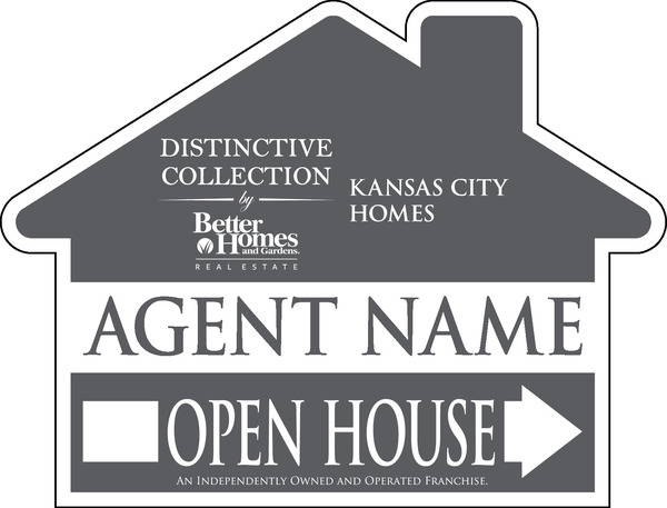 Directional AGENT OPEN HOUSE House Shape Panel, 18h x 24w, 4mm Corrugated