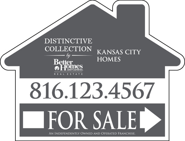 Directional FOR SALE House Shape Sign Panel, 18h x 24w, 4mm Corrugated