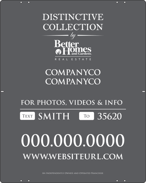 Distinctive Collection Sign Panel, 30h x 24w, Steel