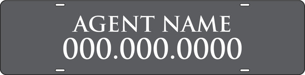 Distinctive Collection agent sign rider, 24 GA steel 6h x 24w