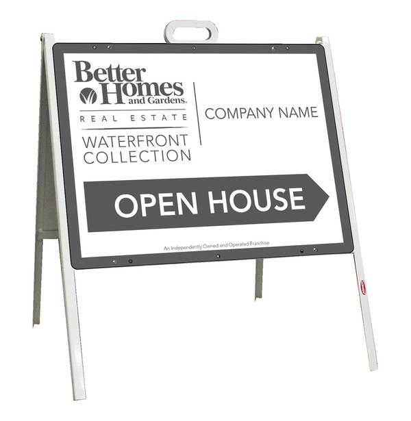 Waterfront Collection open house a-frame and sign panel unit, 24 GA steel 18h x 24w