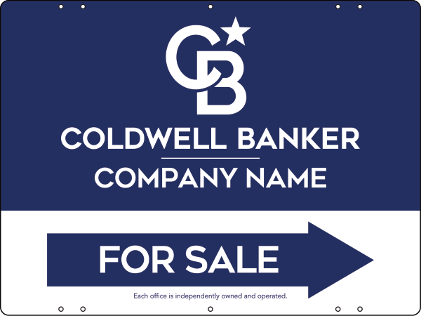 Directional Office For Sale Sign Panel, 18h x 24w, Steel