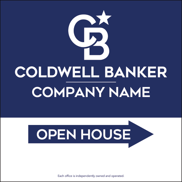 Directional Office Open House Sign Panel, 24h x 24w, 4mm Corrugated