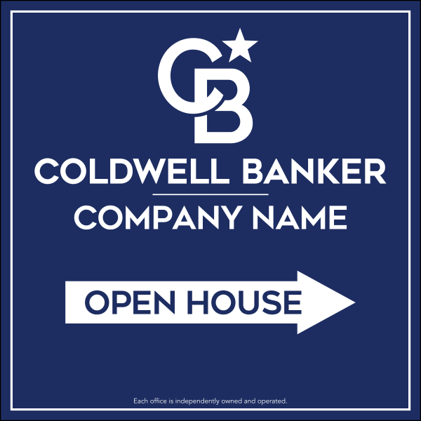 Directional Office Open House Sign Panel, 24h x 24w, 4mm Corrugated