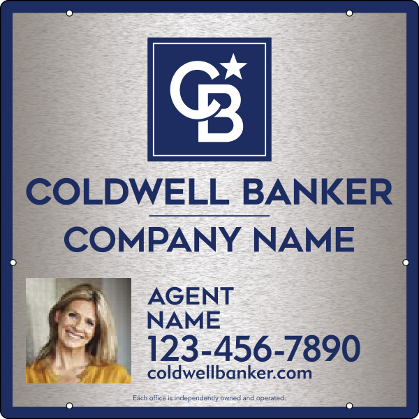 Agent Photo Hanging Sign Panel, 24h x 24w, 3MM Brushed Aluminum Composite