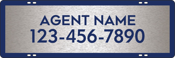 Agent Name Sign Rider, 8h x 24w, 3MM Brushed Aluminum Composite