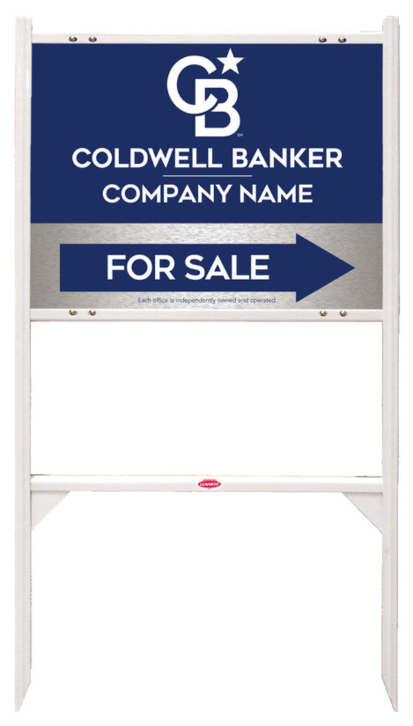 Angle Iron Frame and Office For Sale Sign Panel Unit, 18h x 24w, Brushed Aluminum Composite