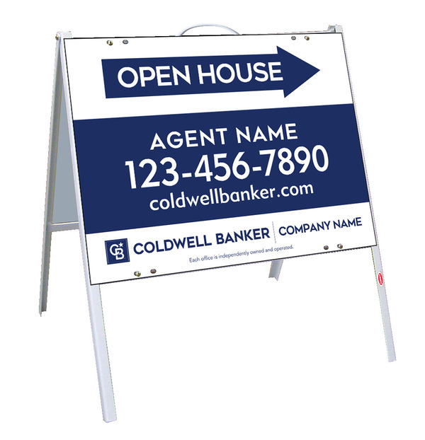 A-Frame and Agent Open House Sign Panel Unit, 18h x 24w, .050 Poly