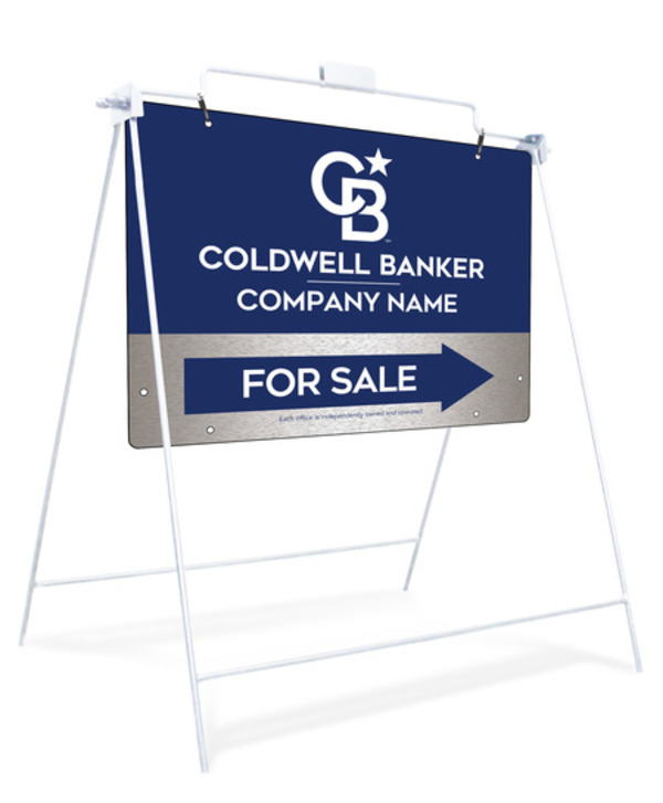 Swinging A-Frame and Office For Sale Sign Panel Unit, 18h x 24w, Brushed Aluminum Composite