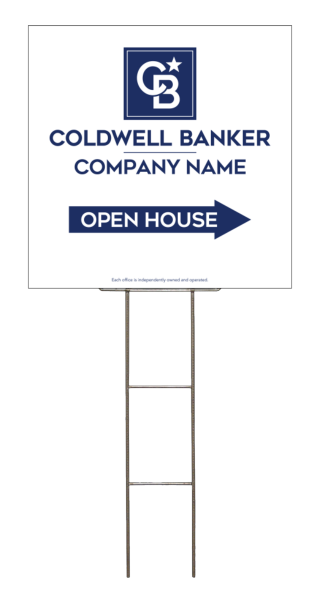 Wire H-Stake and Office Open House Sign Panel Unit, 24h x 24w, 4mm Corrugated