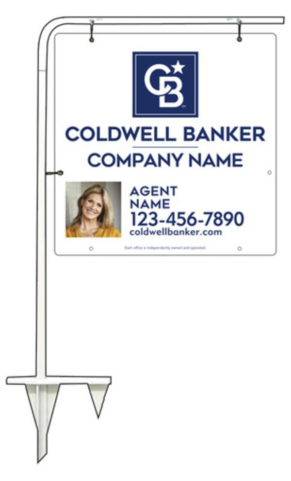 Tubular Stake and Agent Photo Sign Panel Unit, 24h x 24w, Steel