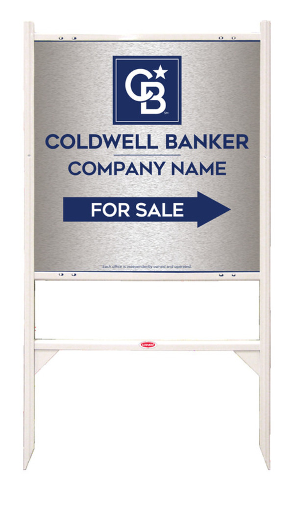 Angle Iron Frame and Office For Sale Sign Panel Unit, 24h x 24w, Brushed Aluminum Composite