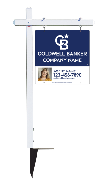 Sign Post and Agent Photo Sign Panel Unit, 24h x 24w, 3MM Aluminum Composite