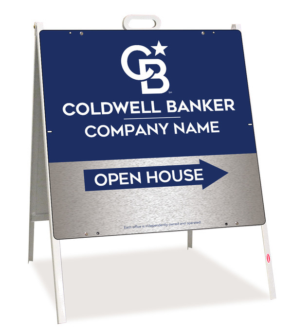 A-Frame and Office Open House Sign Panel Unit, 24h x 24w, Brushed Aluminum Composite