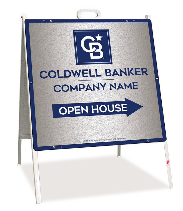 A-Frame and Office Open House Sign Panel Unit, 24h x 24w, Brushed Aluminum Composite