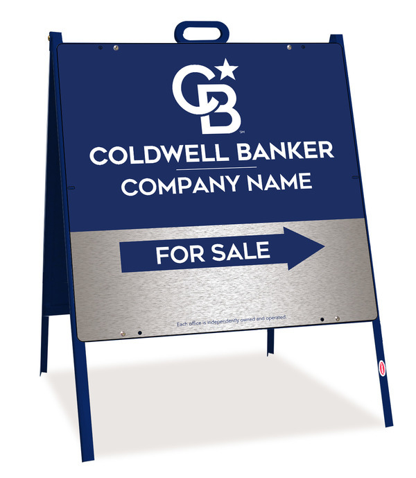 A-Frame and Office For Sale Sign Panel Unit, 24h x 24w, Brushed Aluminum Composite