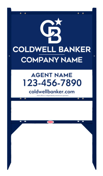 Angle Iron Frame w 2 Rider Inserts and Agent Sign Panel Unit, 24h x 24w, 3MM Aluminum Composite