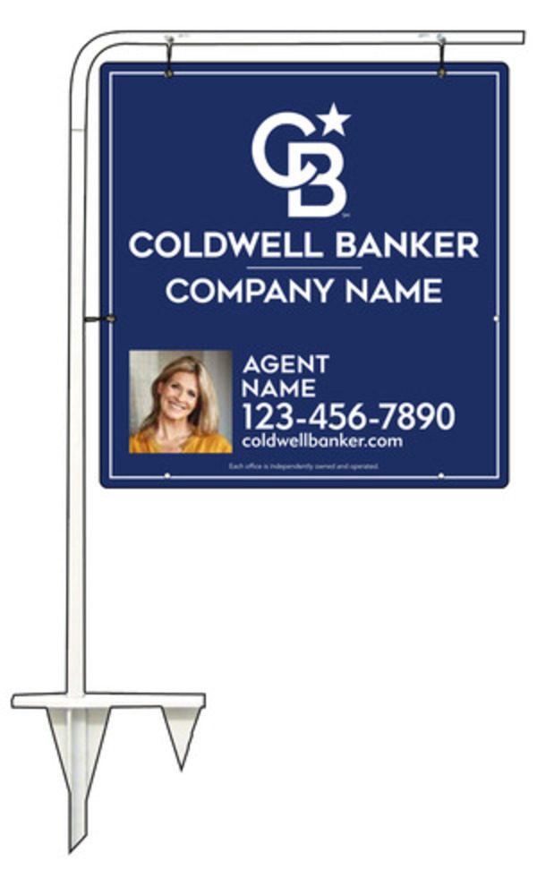 Tubular Stake and Agent Photo Sign Panel Unit, 25h x 24w, .063 Aluminum
