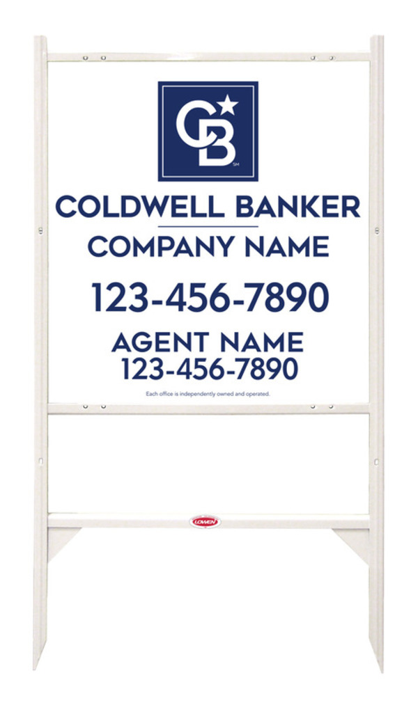 Angle Iron Frame and Agent Sign Panel Unit, 25h x 24w, 3MM Aluminum Composite