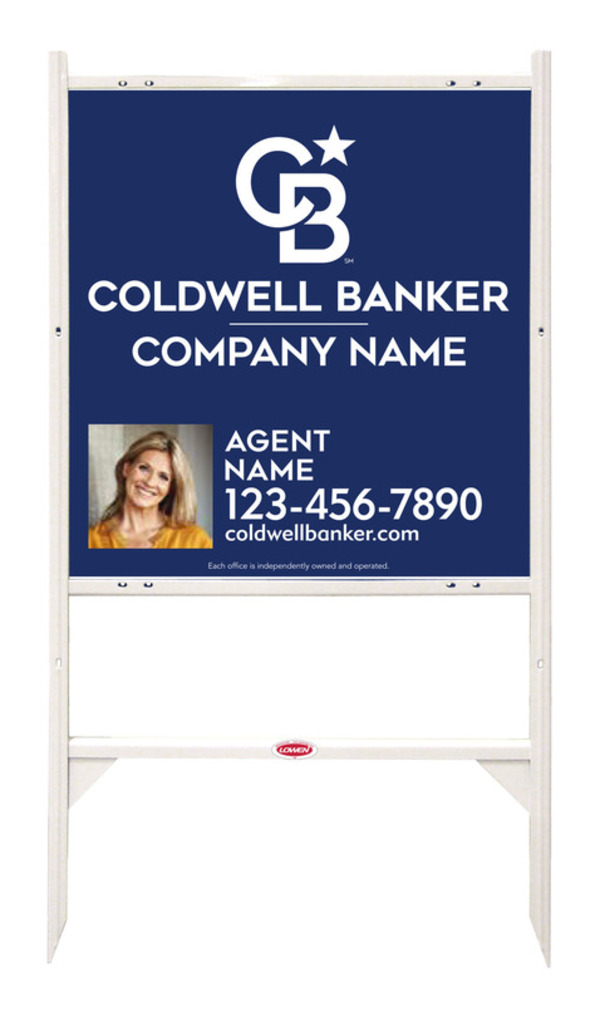 Angle Iron Frame and Agent Photo Sign Panel Unit, 25h x 24w, 3MM Aluminum Composite